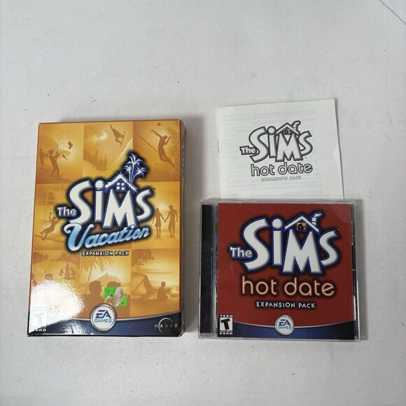 EA Games PC The Sims Original Expansion Pack Lot Of 2 Hot Date & Vacation F1 - Picture 1 of 12